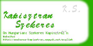 kapisztran szekeres business card
